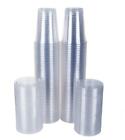 16 Oz Tashibox Disposable Plastic Cups With Flat Lids 732773630336