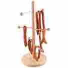 42870-50 19.625 Paderno World Cuisine Beechwood Pretzel Sausage Stand L 8.625 X W H