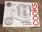 22176 Cooks Mini Food Chopper Bowl White Silver Chop Mix Mince