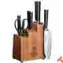 03850 8-piece Ginsu 7108 Chikara Stainless Steel Knife Set With Bamboo Block New