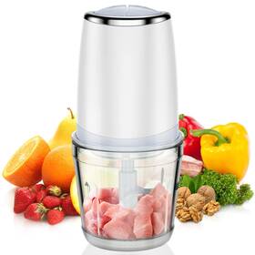 Aconee 196336606075 Electric Food Chopper 2.5 Cup Glass Bowl Mini Processor Vegetables Meat