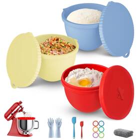 Aknzlmed 704444050804 3pcs Silicone Bowl Liner With Lid For Kitchenaid Tilt-head 5 Quart Stand Mixers