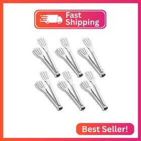Amafox Af123 6 Pack Tongs For Cooking Stainless Steel Small Serving Food M