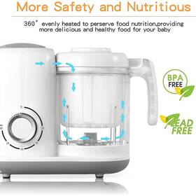 Bfm001 Amazonbabychef 4-in-1 Multifunctional Baby Food Maker Steamer Grinder Blender Processor