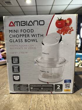 Mx-2016 Ambiano New Mini Food Chopper With 2-cup Glass Bowl 350w