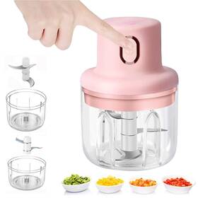 Anfllwjz 716203213511 Electric Garlic Chopper Pink Usb Charging Wireless Food Mini 100ml/