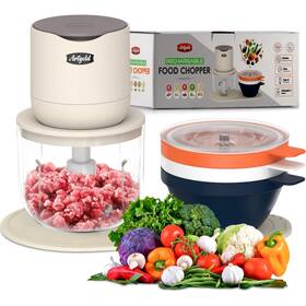 Arigold 860009938595 Slap-operated Wireless Electric Food Processor - 600ml 3-240ml Bowls Kitc