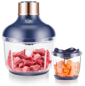 Qsj-d03q1 Bar Food Processor 400w Chopper 2 Glass Bowls 8c 2.5c Speeds Steel Blades