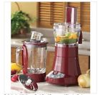 Bblfpoo1 Wolfgang Puck Combo Blender Food Processor Ice Crusher Red Glass
