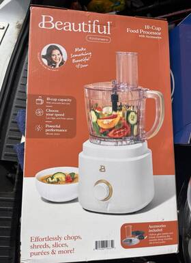 896196053 Beautiful 10-cup Food Processor White 500w Dishwasher-safe Parts And Accessories