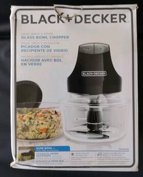 Eh3002b Black Decker And Glass Bowl Chopper New Damaged Box