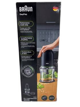 Braun 021098003201 Easy Prep 4-cup Black Food Chopper With Quadblade Technology