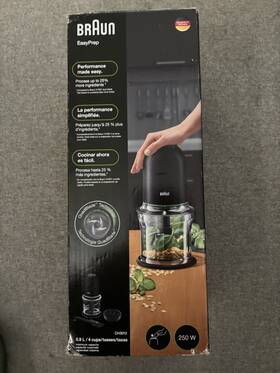 Ch3012bk Braun Easy Prep 4-cup Black Food Chopper With Quadblade Technology