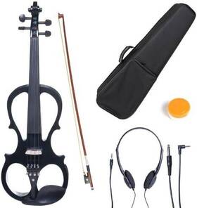 4cevn-l1bk Cecilio L4/4cevn-l1bk Solid Wood Electric Violin Left-handed - Black Metallic