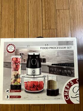 Chefs Counter 849808011210 Brand New - 3 Cup Set Food Processor / Blender Sealed Box
