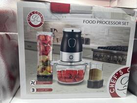 Cc-1121blk Chefs Counter Brand New In Box Black 3 Cup Set Food Processor Blender