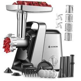 Ks-mgg100 Cjh #8 Meat Grinder 6-in-1 Electric 3000w Max With 4 Slice Silver