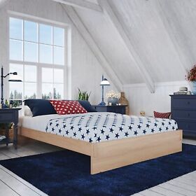 J09164-1506 Classic Brands Liberty Wood Platform Bed Frame Maple With Natural Finish King