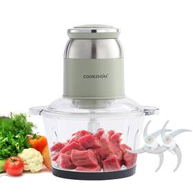 69d929c3cbcdb7a99d85af11 Cookzhom Green Food Processor 500w Electric Meat Grinder With 8 Cup Glass Bowl