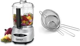 Cuisinart 705353582790 Mini Prep Plus Food Processor 4 Cup Brushed Stainless And Mesh Straine