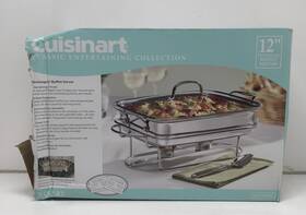7bsrt-31 Cuisinart 12 Inch Rectangular Stainless Finish Buffet Server Open Box