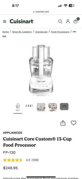 Cfp-260gmpcfr Cuisinart Core Custom 13-cup Food Processor Stainless Steel -cfp-260gmpcfr