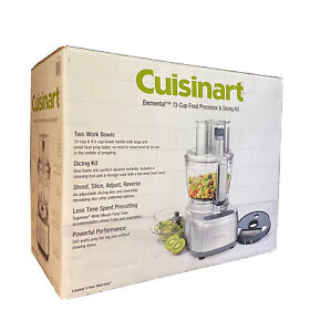 Cfp-26dsvpc Cuisinart Elemental 13 Cup Food Processor And Dicing Kit Silver New