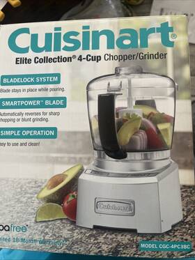 Cgc-4pc3bc Cuisinart Cgc-4pv3bc Elite Collection 4-cup Chopper/grinder Model New In Box