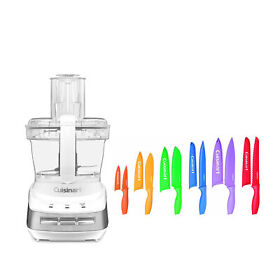 Fp-110-k1 Cuisinart Core Custom 10 Cup Food Processor White With 12 Piece Knife Set