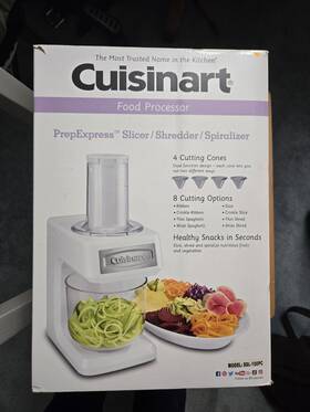 Ssl-100pc Cuisinart Food Processor 5 Cup White 4 Cutting Cones