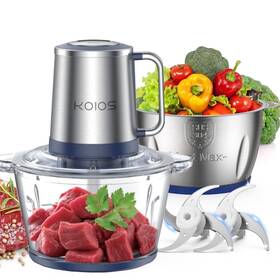 500w Dbpower 680358321479 Food Processor Electric Chopper With Two 8-cup Bowls 4d