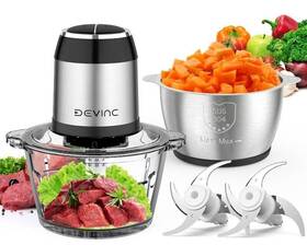Amj-102 Devinc Food Processors Mini Meat Grinder And Veggie Chopper With 2 Bowls 8 Cup