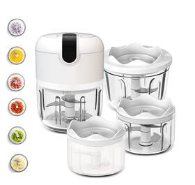 Disxent 755356851744 White 3 Cup Cordless Mini Food Chopper Small Processor For Garlic N