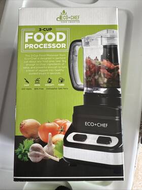 Ec-3cfp-b Eco-chef 3 Cup 2 Speed Food Processor Chop Grind Emulsify Pur E New