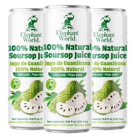 Elephant World 739608419838 100% Natural Soursop Guanabana Juice 10.82 Fl Oz Pack Of 12