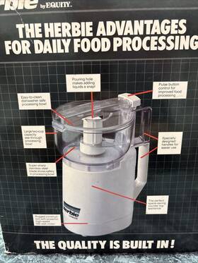 Mc-10 Equity Industries 047404440308 Herbie Electric Compact Food Processor Chopper By New In Box