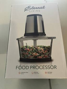 94088 Eternal Living Food Processor 2 Speeds 8 Cup Meat Nuts Fruit Ice 250 Watt New