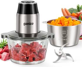Ganiza 364950640502 Electric Food Chopper And Meat Grinder 2 8 Cup Bowls 450w Motor Dual Blades
