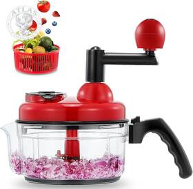 Geedel 445043477403 Hand Food Chopper Quick Manual Vegetable Processor Easy To Clean Rotary