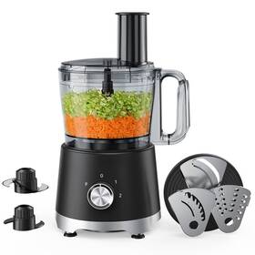 Am-llj15sc-2d5bk-sld Gianna Food Processors 10.5 Cup Vegetable Chopper With 5 Blades