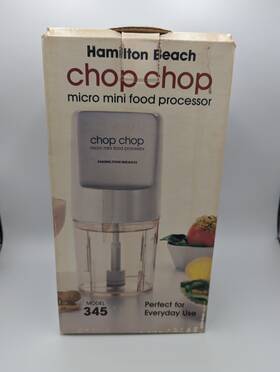 Hamilton Beach 040094013463 New Chop Micro Food Processor White With Box Model 345 Usa
