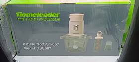 Kst-007 Homeleader 3 In 1 Food Processor Blender Steel Blades Open Box New