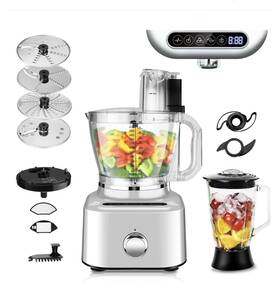 Ds-1228-sr Homtone 16 Cup Food Processor Aluminum Diecast Blender And Combo