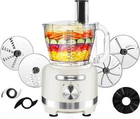 Ds-1360-wi Homtone 600w Food Processor 16 Cup Capacity 9 Functions 7 Blades 3