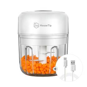 Housetip 809918910027 Electric Vegetable Chopper Mini Food Processor 8.5oz 250ml Rechargeable