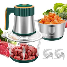 Hviww 795986817185 Food Processor 5 Speed Meat Grinder Electric Chopper With 2 Bowls 8 Cu