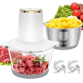 Hviww 795986817192 Food Processor 2 Speed Meat Grinder Electric Chopper With Bowls 8 Cup