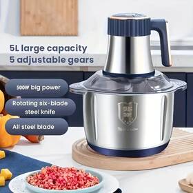 Kangoor Express 744110793673 5l Stainless Steel Food Processor With 6-blade System - Fast Meat Mincer And Veget