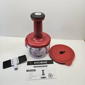 794771 Kitchen Hq New Quick Push Press And Mix Chopper Manual Food Processor - Red