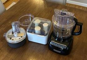 Kfp1355ob Kitchenaid 13 Cup Black Food Processor With Blades And Accessories Exc. Condition